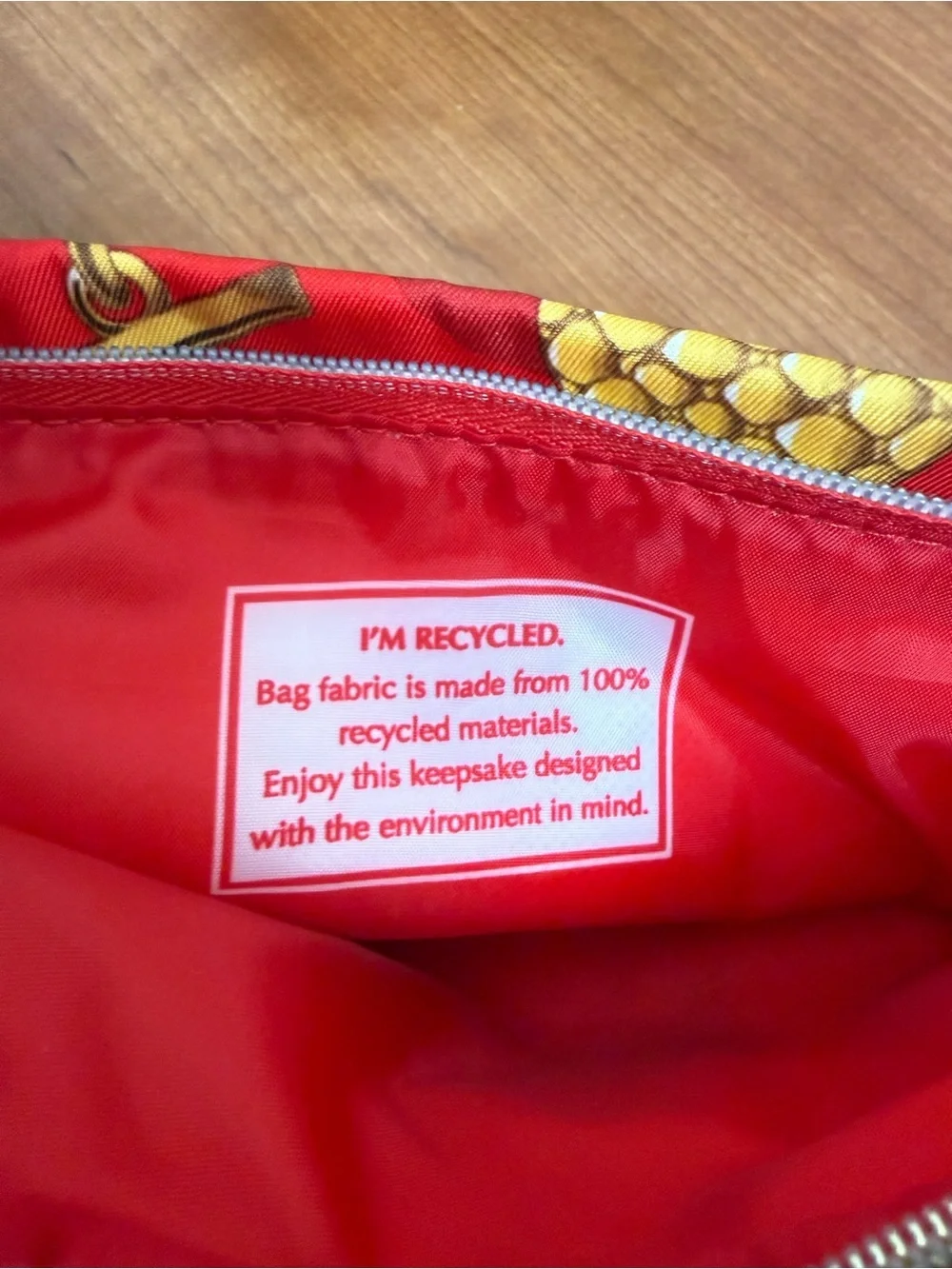 Estee Lauder Red Cosmetic Pouch with Gold Chain Print
